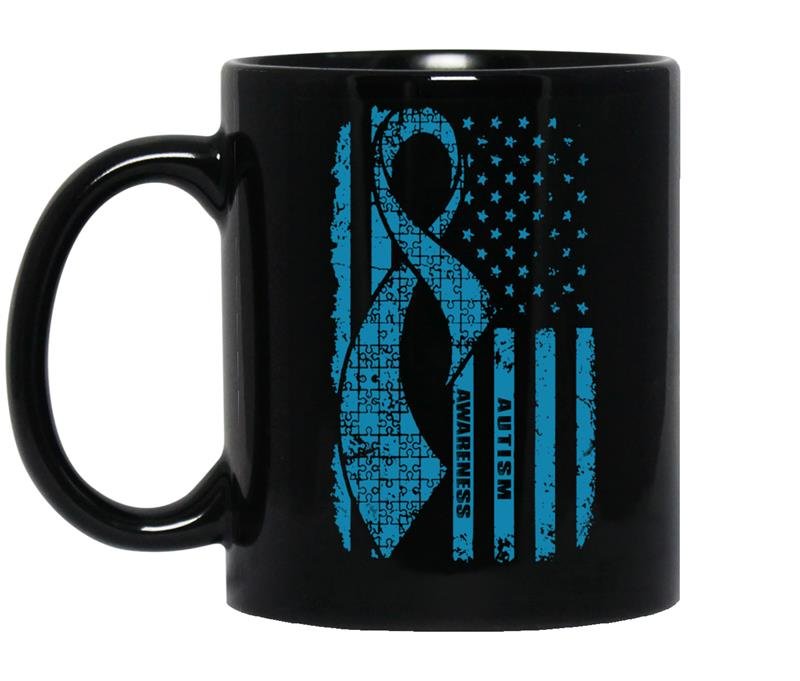 Autism awareness flag 11oz Mug Black