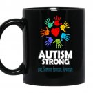 Autism strong love support educate advocate Coffee Mug_Black