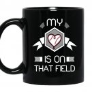 Baseball-my heart is on that field Coffee Mug_Black