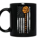 Basketball american flag Coffee Mug_Black