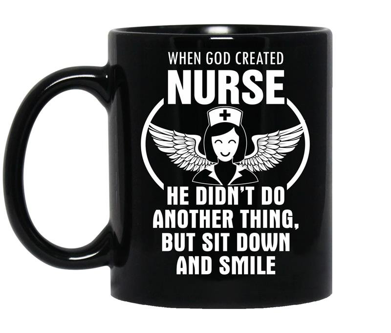 God created nurse-nursing school Coffee Mug_Black