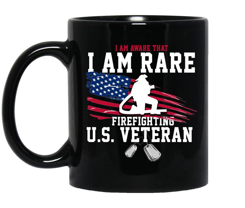 I am aware that i am rare firefighting US veteran Coffee Mug_Black