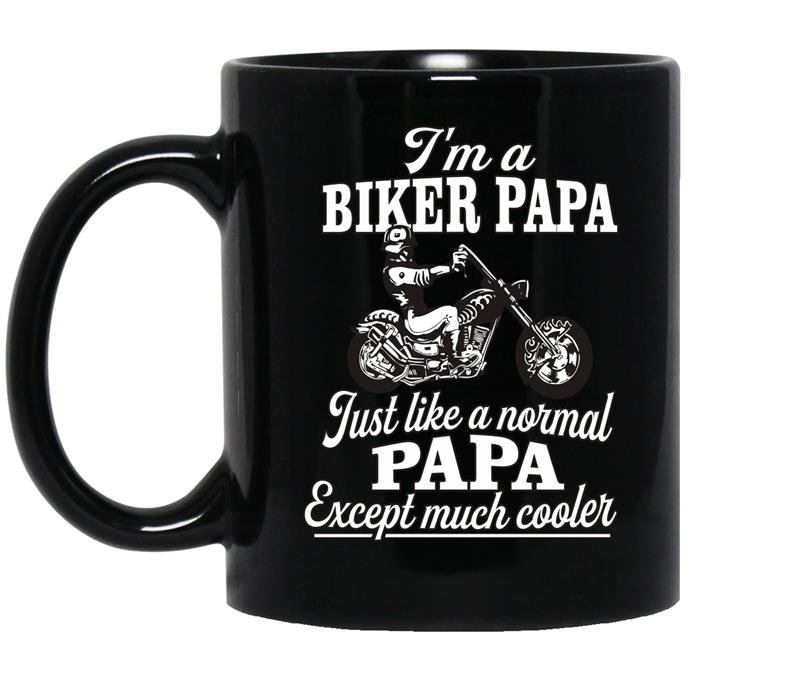 I'm a biker papa just like a normal papa except much cooler Coffee Mug_Black