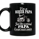 I'm a biker papa just like a normal papa except much cooler Coffee Mug_Black