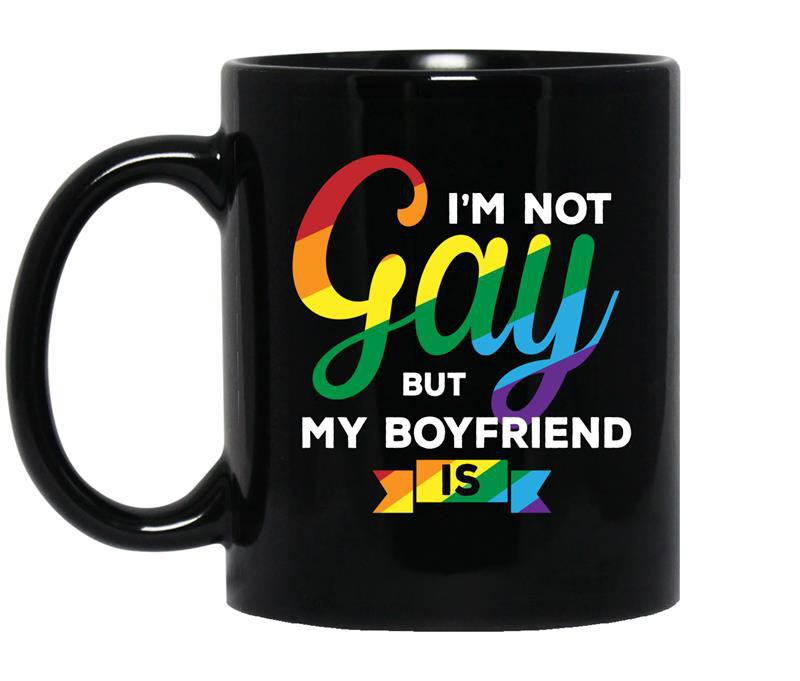I'm not gay but my boyfriend is Coffee Mug_Black