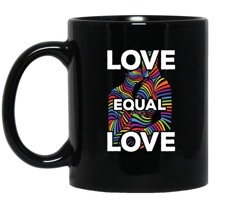 Love-equal-love Coffee Mug_Black Rainbow LGBT