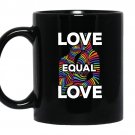 Love-equal-love Coffee Mug_Black Rainbow LGBT