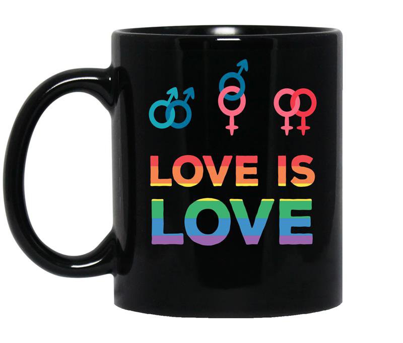 Love is love LGBT coffee Mug_Black Gay Lesbian Bisexual Transgender