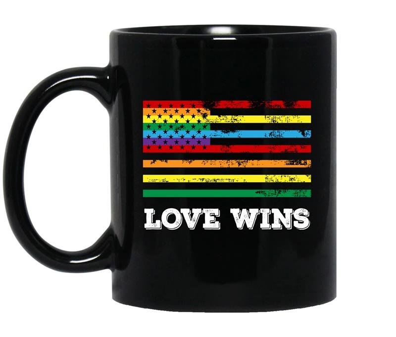 Love wins LGBT coffee Mug_Black