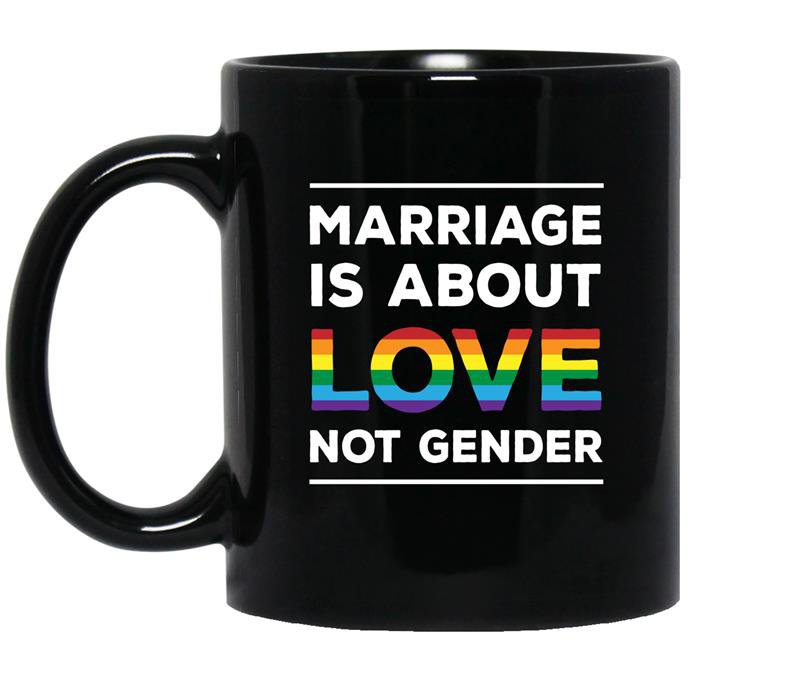 Marriage is about love not gender Coffee Mug_Black LGBT