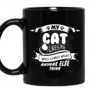 My cat likes me who cares what anyone else think Coffee Mug_Black Cat lover