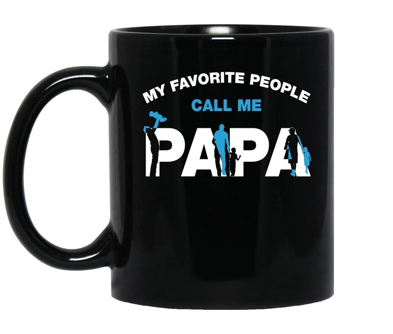 My favorite people call me papa Coffee Mug_Black