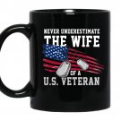 Never underestimate the wife of a US veteran Coffee Mug_Black