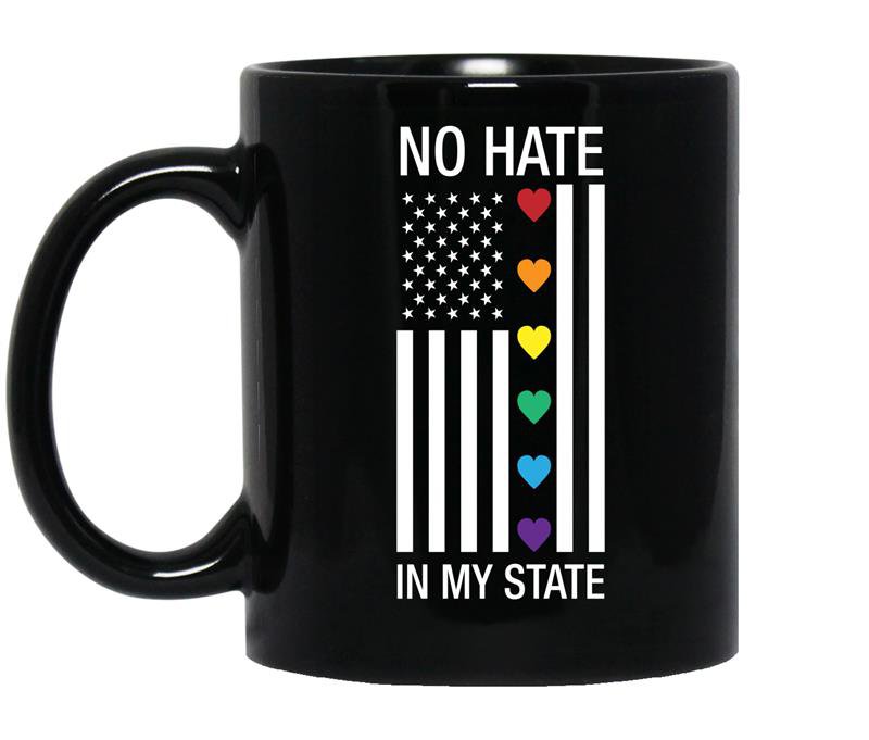No hate in my state LGBT Coffee Mug_Black - Gay Lesbian Bisexual Transgender