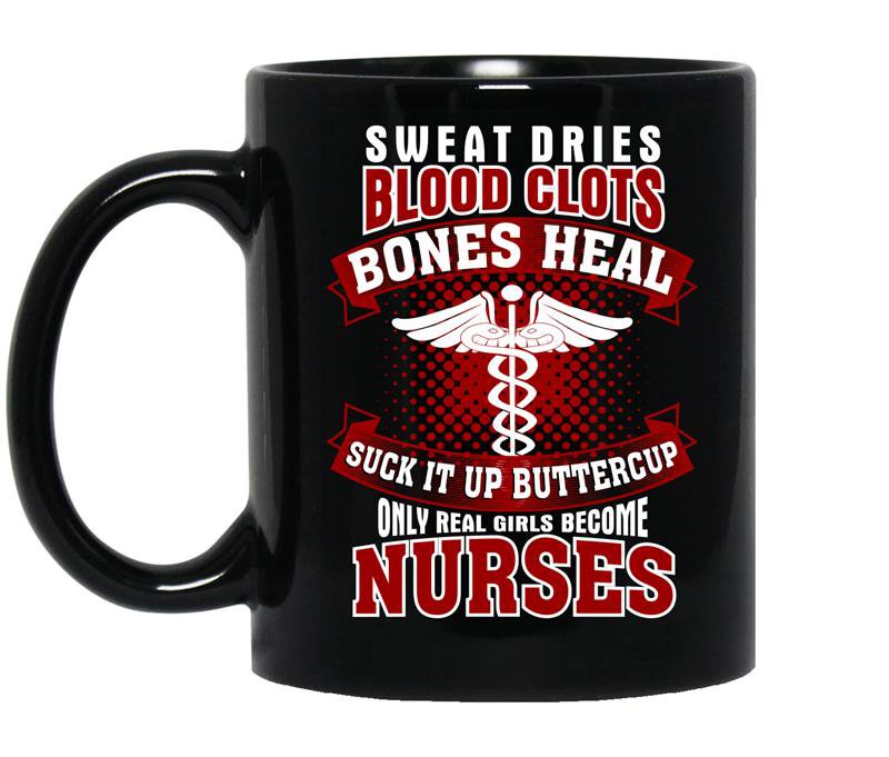 Only real girls become nurses-nursing school Coffee Mug_Black