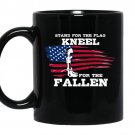 Stand for the flag kneel for the fallen veteran Coffee Mug_Black