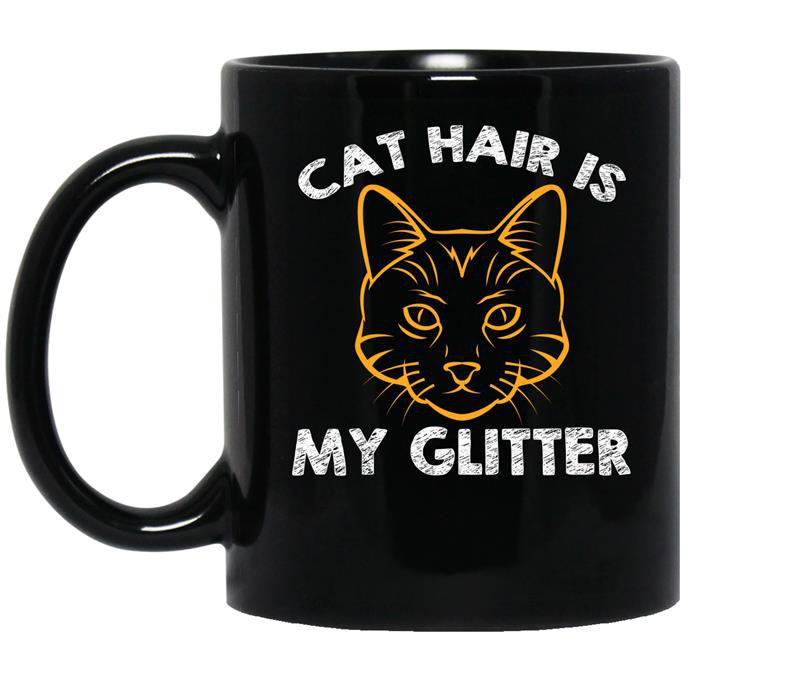 Cat hair is my glitter coffee Mug_Black