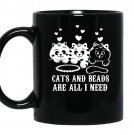 Cats and beads are all i need Coffee Mug_Black