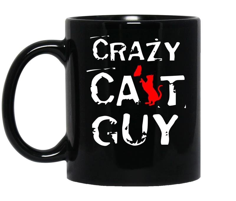 Crazy cat guy Coffee Mug_Black