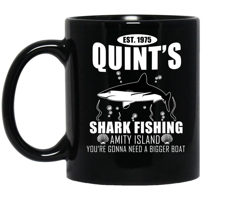Est 1975 quints shark fishing amity island youre need a bigger boat Coffee Mug_Black
