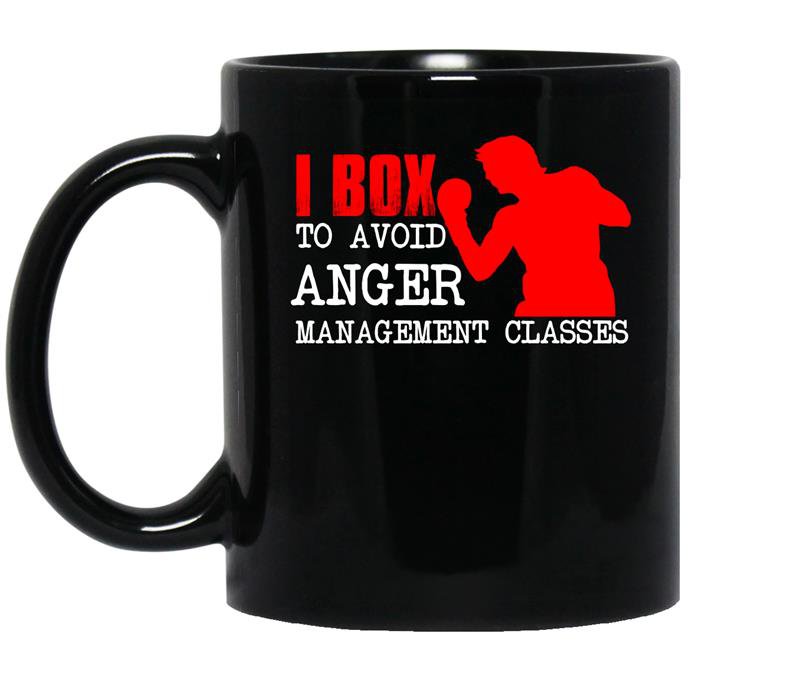 I box to avoid anger management classes coffee Mug_Black