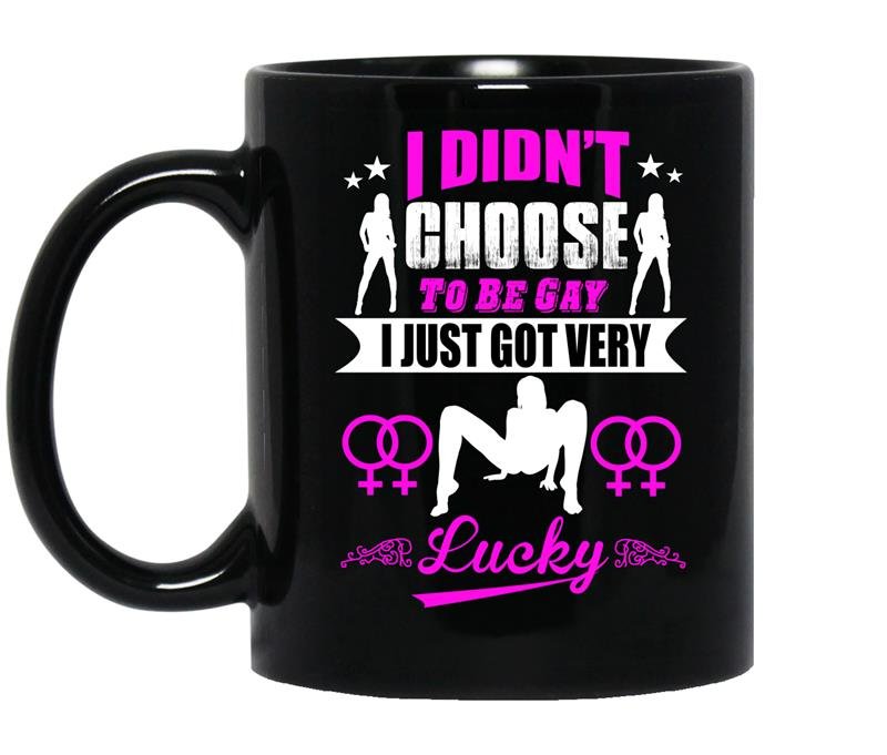 I didnt choose to be gay i just got very lucky coffee Mug_Black