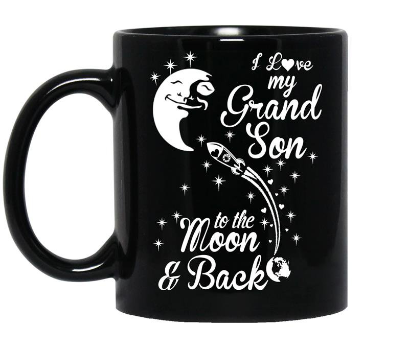 I love my grand son to the moon and back coffee Mug_Black