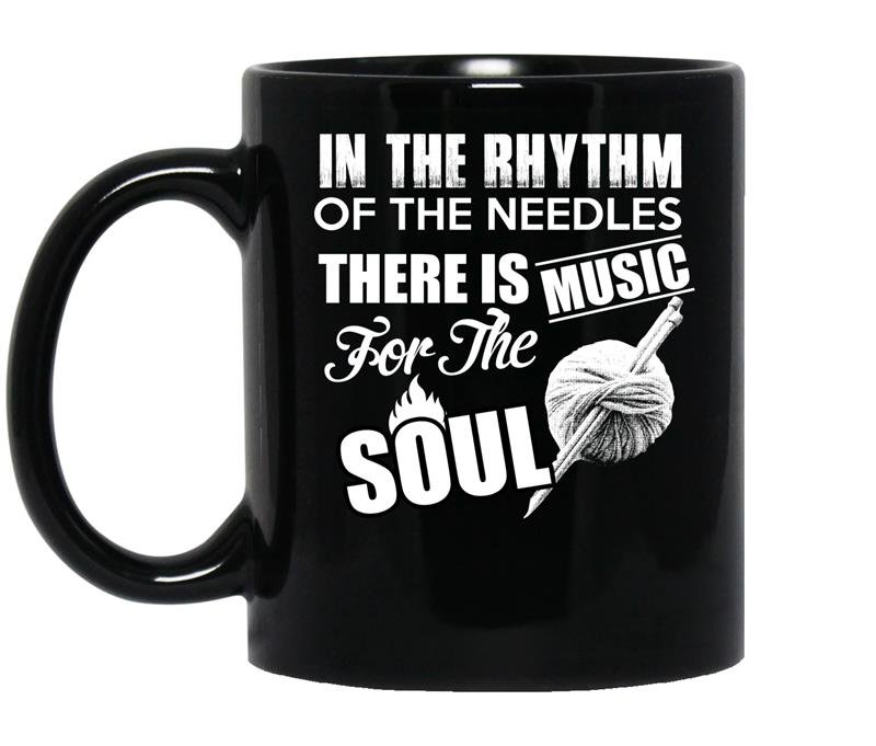 In the rhythm of the needles there is music for the soul coffee Mug_Black