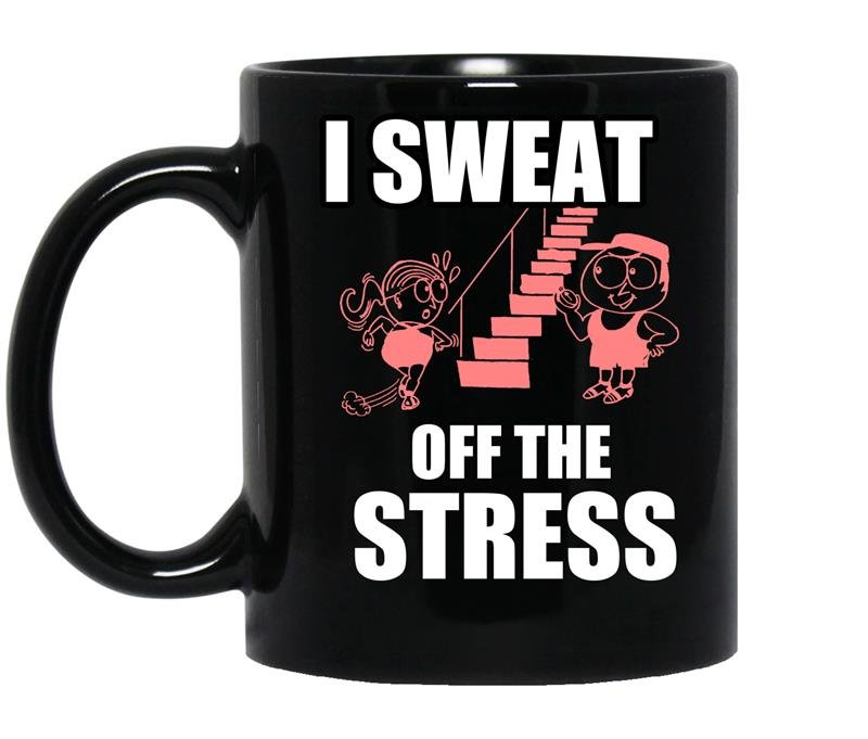 I sweat off the stress coffee Mug_Black