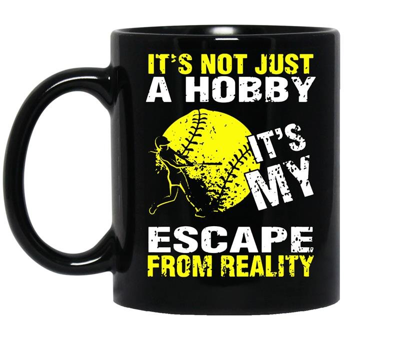 Its not just a hobby its my escape from reality baseball coffee Mug_Black