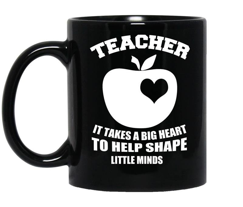 It takes a big heart to help shape little minds coffee Mug_Black