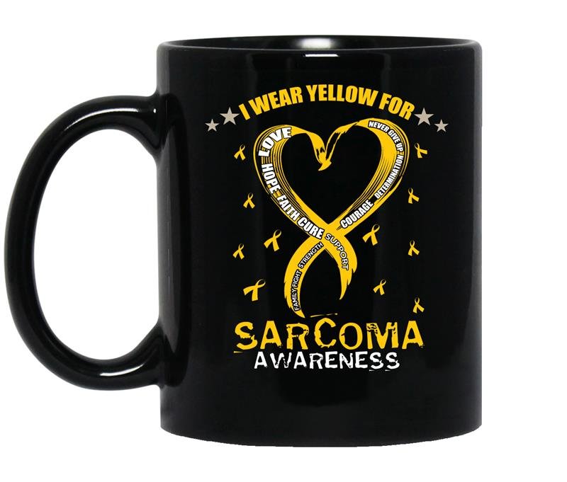 I wear yellow for sarcoma awareness coffee Mug_Black