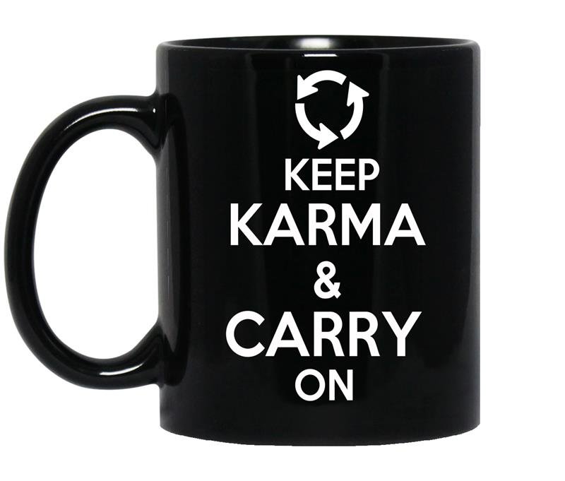Keep karma and carry on coffee Mug_Black