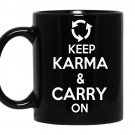 Keep karma and carry on coffee Mug_Black
