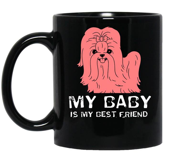My baby is my best friend coffee Mug_Black