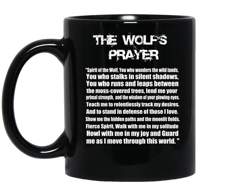 The wolfs prayer coffee Mug_Black