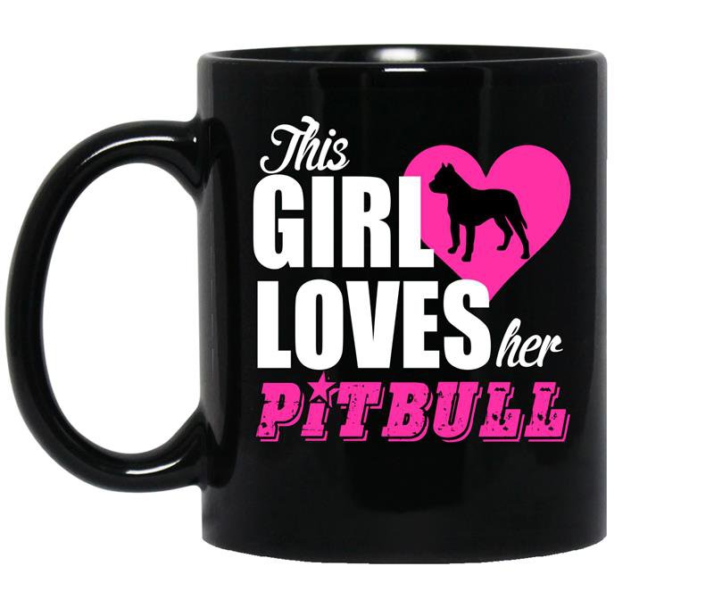 This girl loves her pitbull coffee Mug_Black