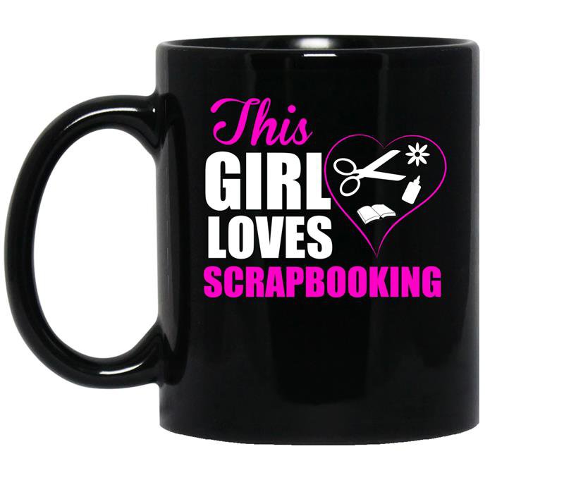 This girl loves scrapbooking coffee Mug_Black