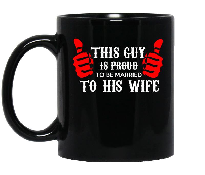 This guy is proud to be married to his wife coffee Mug_Black