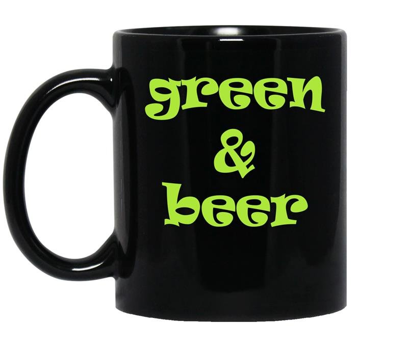 Green and beer coffee Mug_Black