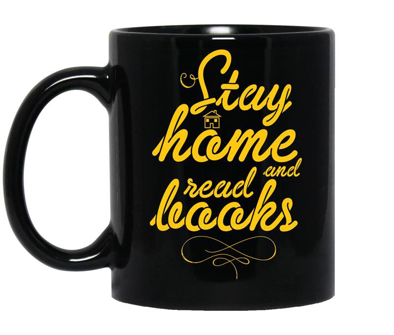 Stay home and read books coffee Mug_Black