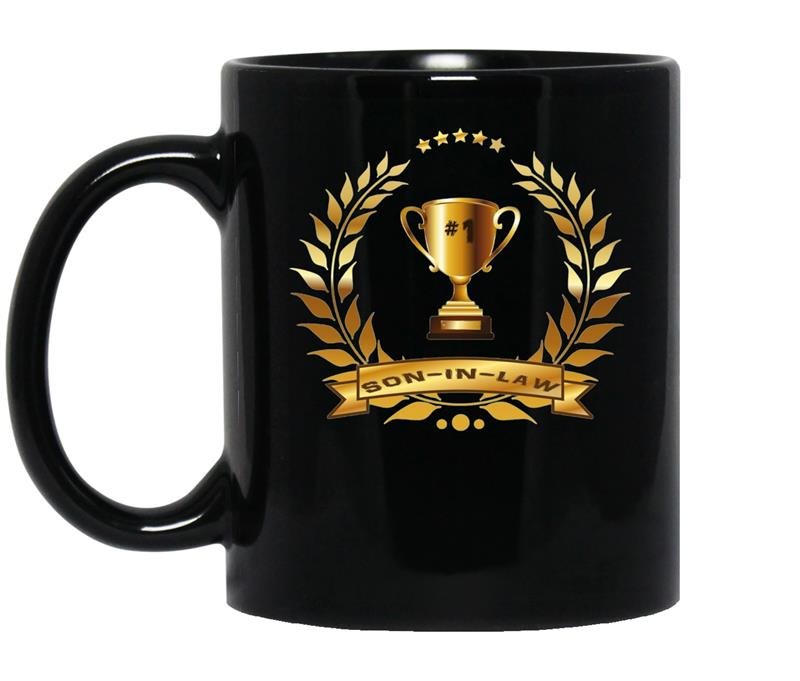 1 son in lawwith trophy gift for best son in law coffee Mug_Black