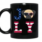 4th of july pug american flag dog coffee Mug_Black
