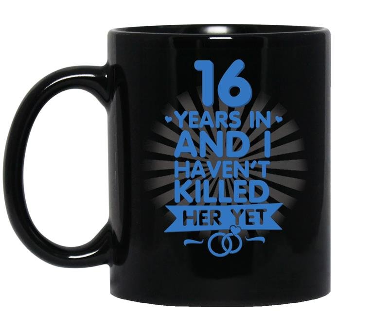 16 years of marriage16th anniversary gift for husband coffee Mug_Black