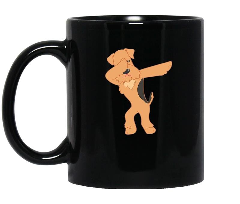 Airedale terrier dabbingfunny dab dog dance gift coffee Mug_Black