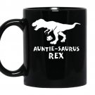 Auntie saurus rex funny dinosaur auntiesaurus Coffee Mug_Black