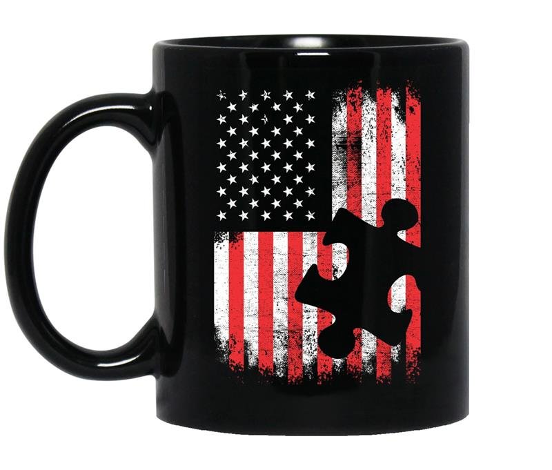 Autism awareness flag autism awareness coffee Mug_Black