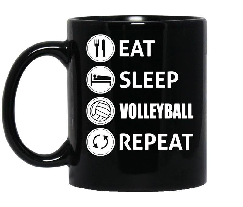 Awesome eat sleep volleyball repeat coffee Mug_Black