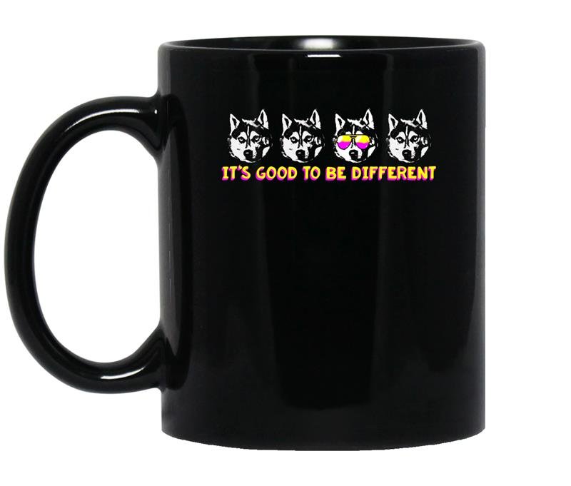 Be different husky funny coffee Mug_Black