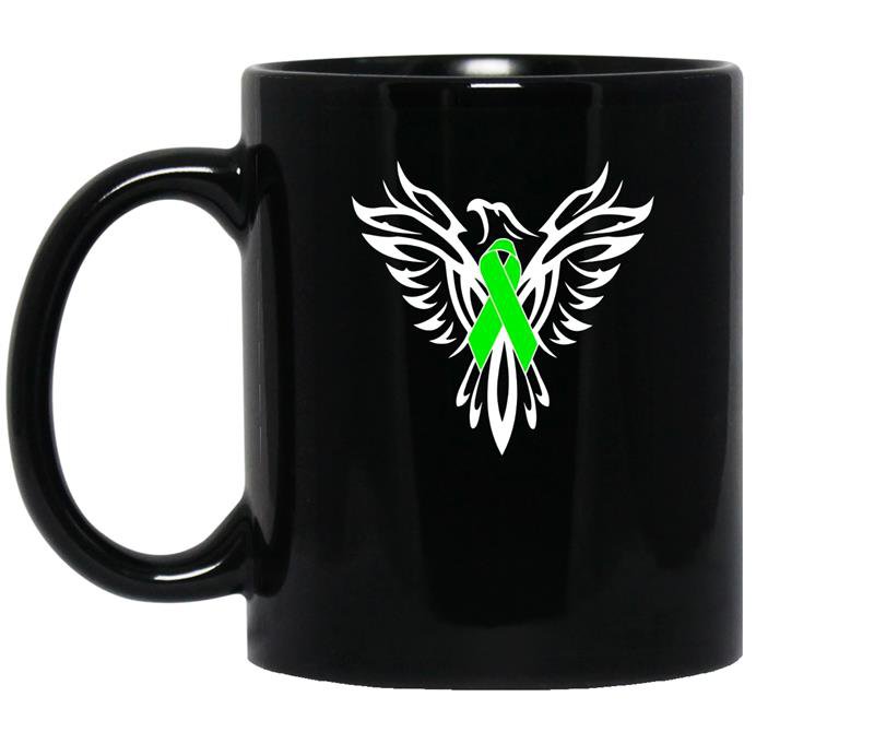 Cerebral palsy awarenessgreen ribbon phoenix coffee Mug_Black